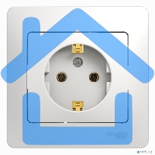 Розетка 1-м СП Glossa 16А с заземл. в сборе бел. SchE GSL000142
