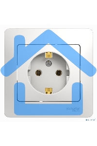 Розетка 1-м СП Glossa 16А с заземл. в сборе бел. SchE GSL000142
