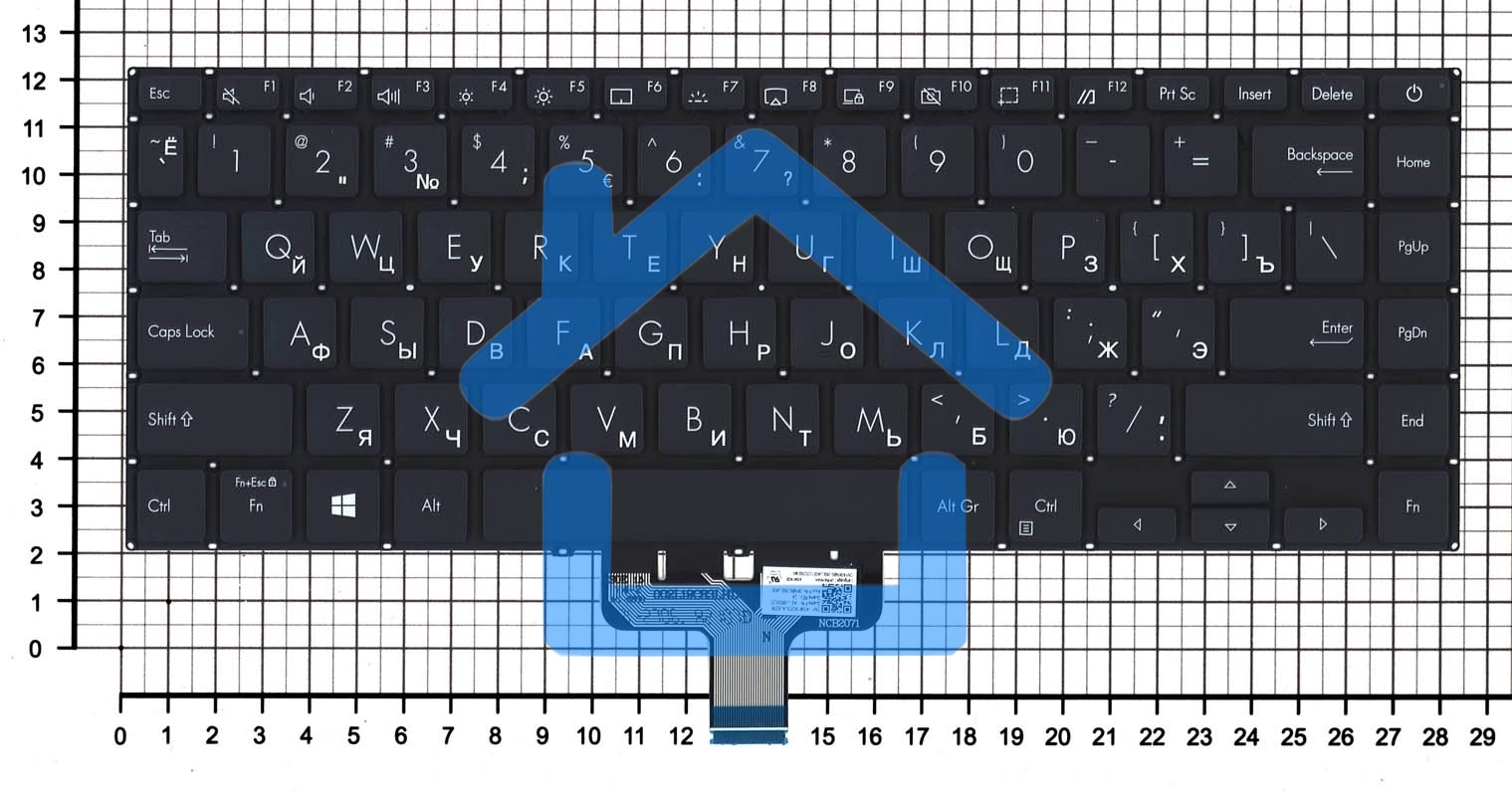 Клавиатура для ноутбука Asus UX435EG черная