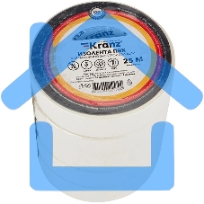 Изолента ПВХ KRANZ 0.13х19 мм, 25 м, белая (5 шт./уп.)