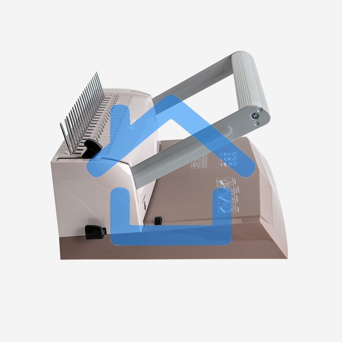 Переплетчик ГЕЛЕОС БП-16 коричневый на пластиковую пружину, А4, ручная перфорация 16 листов, переплет макс до 500 л., глубина перфорации 2-3-4-5 мм