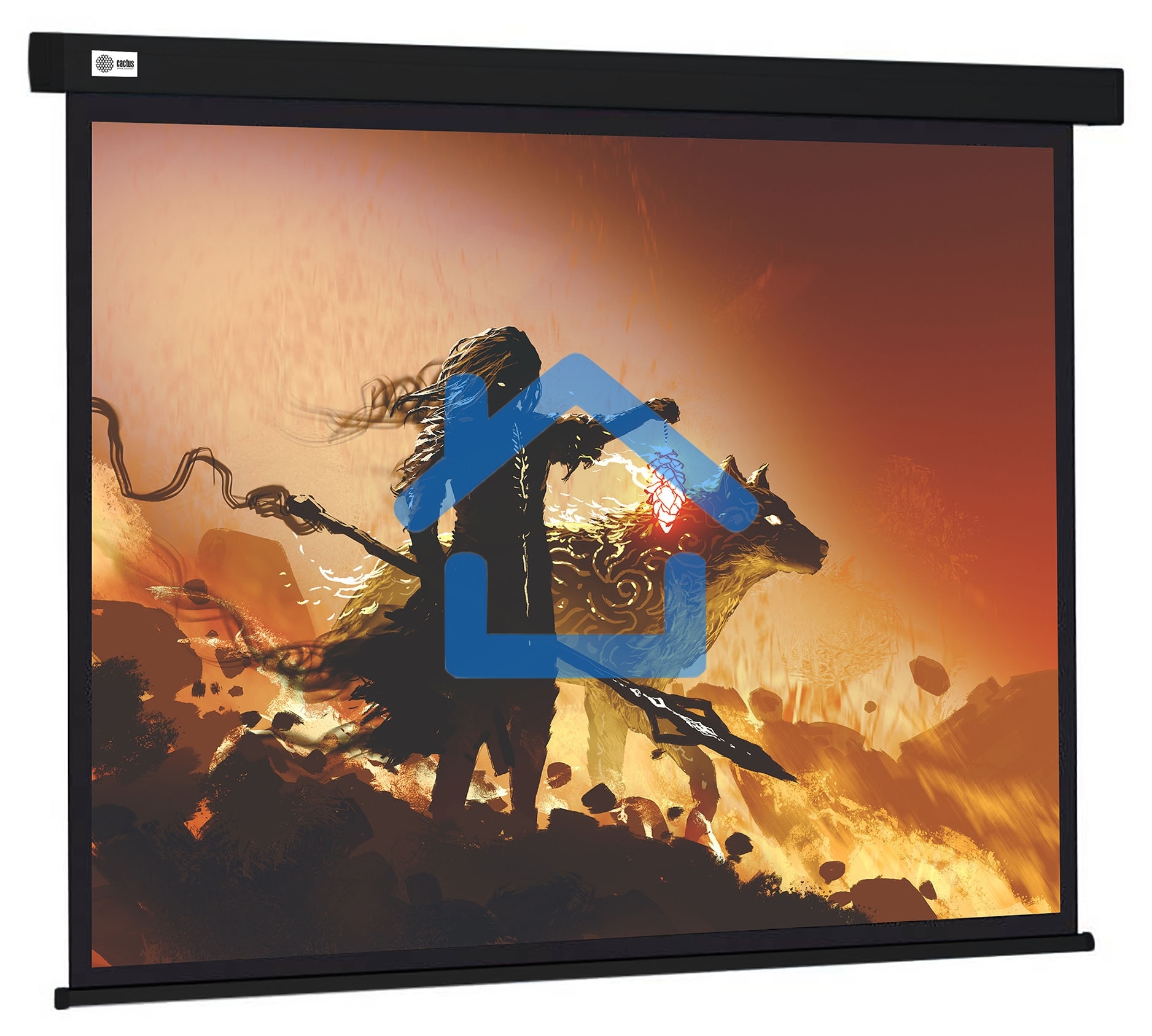 Экран Cactus 149.4x265.7см Wallscreen CS-PSW-149X265-BK 16:9 настенно-потолочный рулонный черный