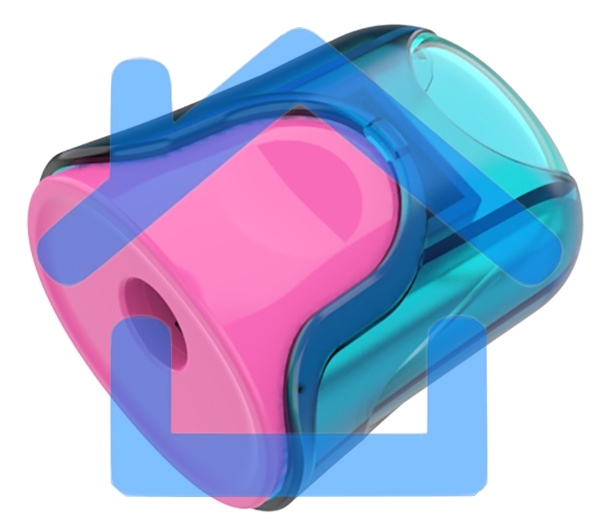 Точилка для карандашей ручная Deli ER01000 U-touch, 1 отверстие, пластик, ассорти, дисплей