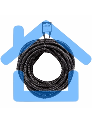 Труба автомобильная гофрированная ПП, Ø12,7 мм, разрезная, бухта 10 м/уп.