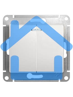Механизм выключателя 2-кл. СП GLOSSA 10А IP20 10AX с подсветкой бел. SchE GSL000153
