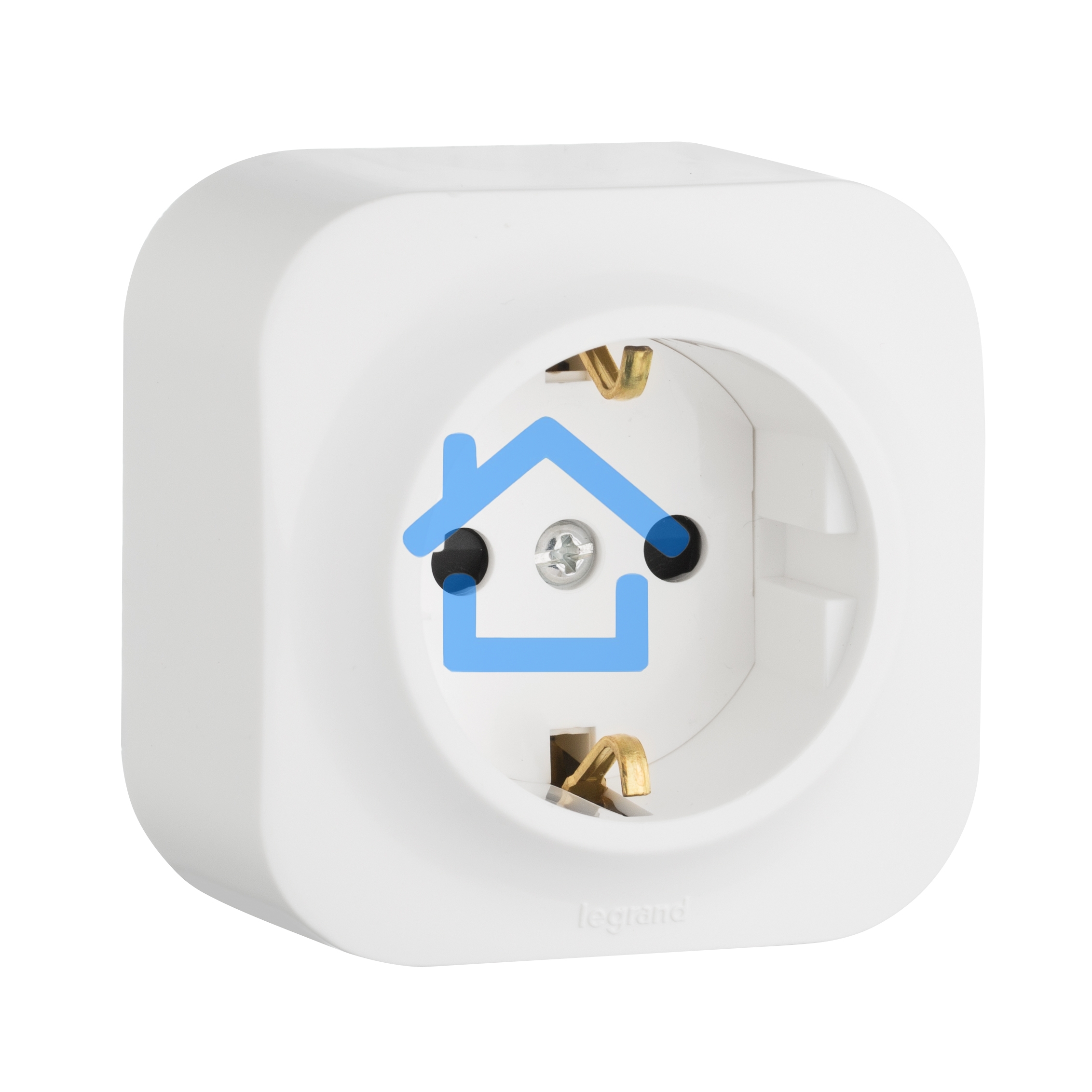 Розетка с заземлением с защитными шторками (Белая) Legrand 782220
