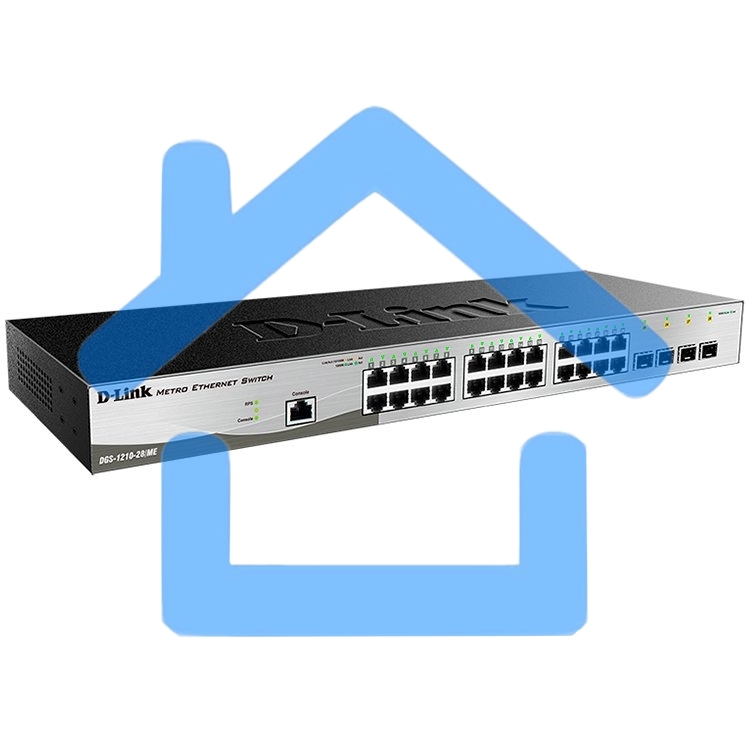 Коммутатор D-Link DGS-1210-28/ME/B1A PROJ Управляемый коммутатор 2 уровня с 24 портами 10/100/1000Base-T и 4 портами 1000Base-X SFP