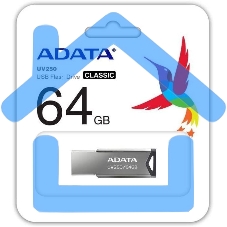 Флешка USB ADATA UV250 (AUV250-64G-RBK), 64 Gb, USB 2.0, R/W 25/10, черный