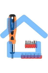 Отвертка реверсивная, биты, головки торцевые, 14шт., Sparta