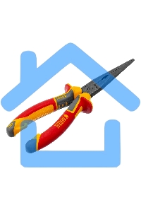 Длинногубцы прямые Denzel диэлектрические рукоятки до 1000 В, трехкомпонентные рукоятки, 205 мм