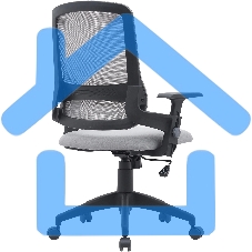 Кресло компьютерное Cactus CS-MC313-BKGY черный/серый, сетка/ткань