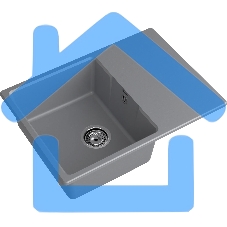 Мойка GranFest Urban 668L темно-серый 1-чаша+крыло 680*490мм, монтаж: врезной, материал: кварц