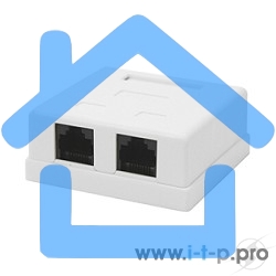 Розетка GEMBIRD NA214 RJ-45 кат.5e внешняя 2 порта, 110&Krone
