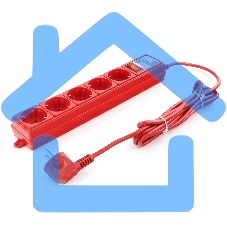 Фильтр-удл. Power Cube PC 3м 5р, красн. 10А/2,2кВт