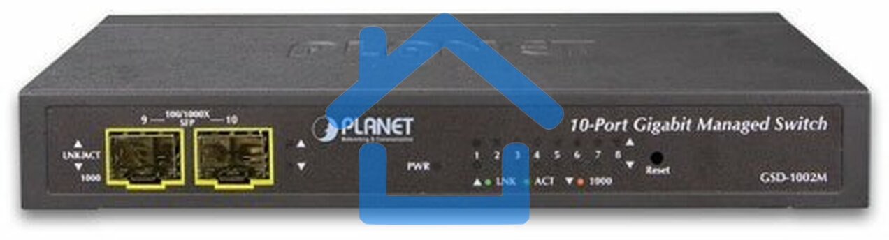 Управляемый коммутатор GSD-1002M IPv4/IPv6 Managed 8-Port 10/100/1000Mbps + 2-Port 100/1000X SFP Gigabit Desktop Ethernet Switch (POE PD, External PWR)