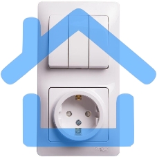 Блок комбинированный GLOSSA розетка защ. шторки с заземл. + выкл. 3-кл. бел. SchE GSL000178