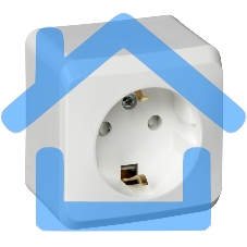 Розетка 1-м ОП Этюд 16А защ. шторки с заземл. белый SchE PA16-004B