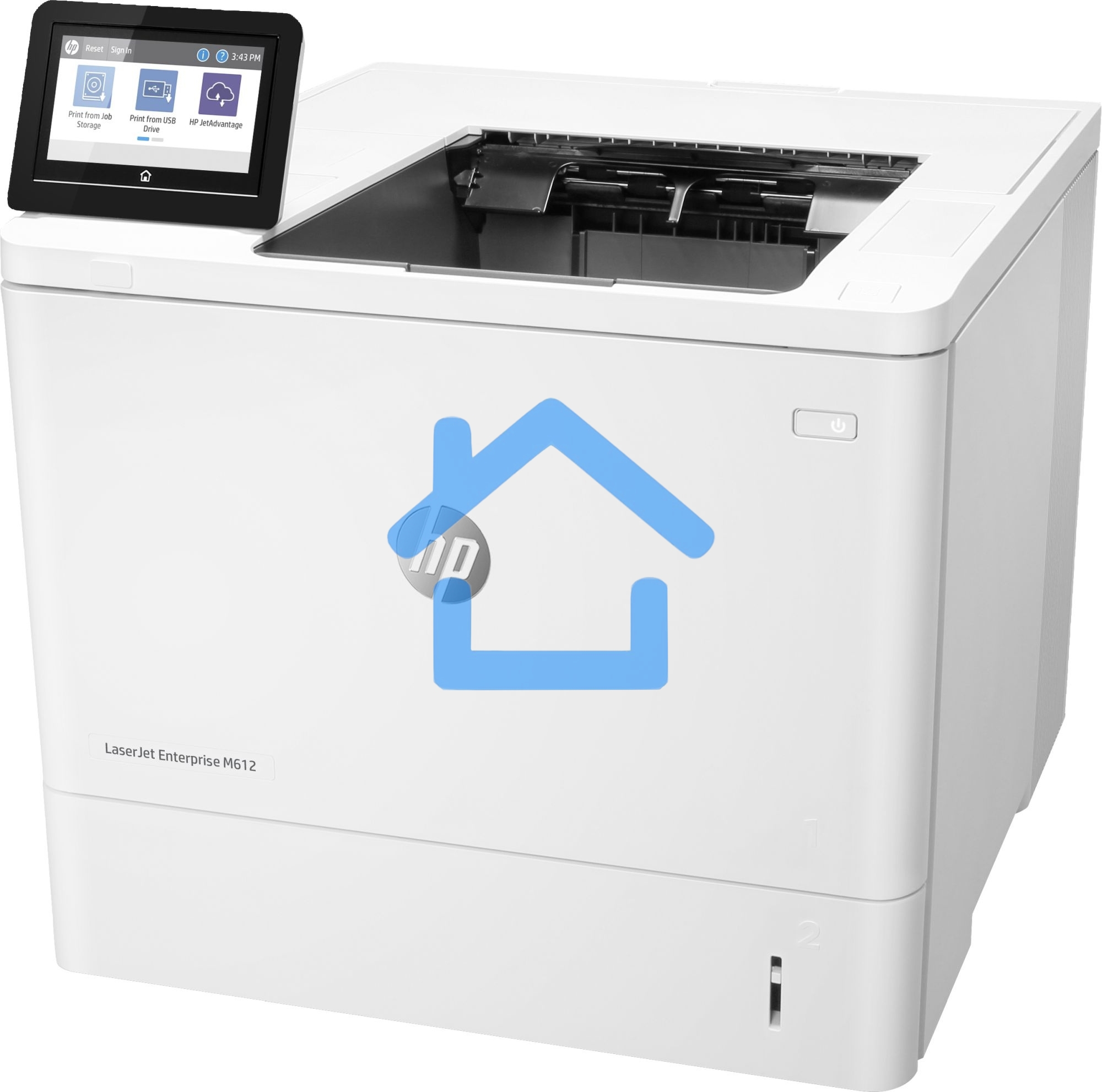 Принтер лазерный HP LaserJet Enterprise M612dn (7PS86A), A4, ч/б, печ. до 71 стр/мин., 1200 x 1200 dpi, USB, RJ-45, Air Print, Mopria