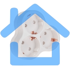 Тройник электрический пирамида 16 А с заземлением белый Rexant