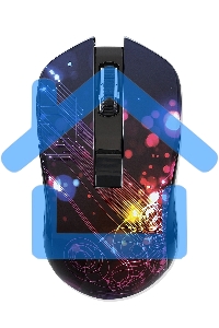 Мышь беспроводная Qumo Fractal M25 черный, 1600 dpi, радиоканал, USB, кнопки - 4