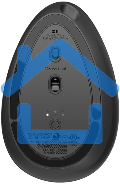 Мышь беспроводная/проводная Logitech MX Vertical графитовый, 4000 dpi, радиоканал, Bluetooth, USB, кнопки - 6