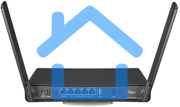 Беспроводной маршрутизатор MikroTik hAP ac3 with 4-core 716 MHz CPU, 256MB RAM, 5 x Gigabit LAN (PoE-out on port#5)