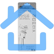 Набор ключей СИБРТЕХ имбусовых HEX, 1,5–10 мм, 45x, закаленные, 9 шт., удлиненные, никель.Сибртех 12318
