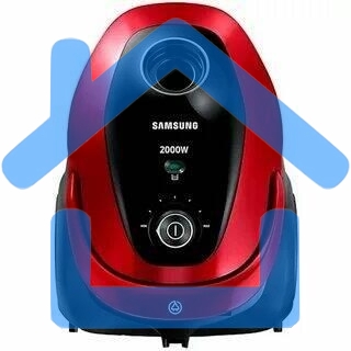 Пылесос Samsung VC20M257AWR красный, 460/2000 Вт, уборка сухая, пылесборник мешок 2.5 л