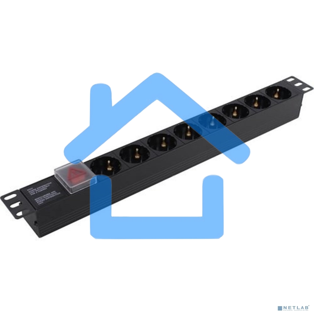 Блок розеток горизонтальный ExeGate ServerPro PDU-19H801 Al-8S-C14-SW, 19