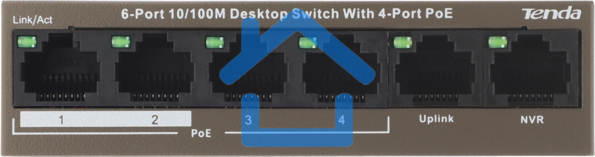 Коммутатор Tenda TEF1106P-4-63W 6PORT 100M 4POE