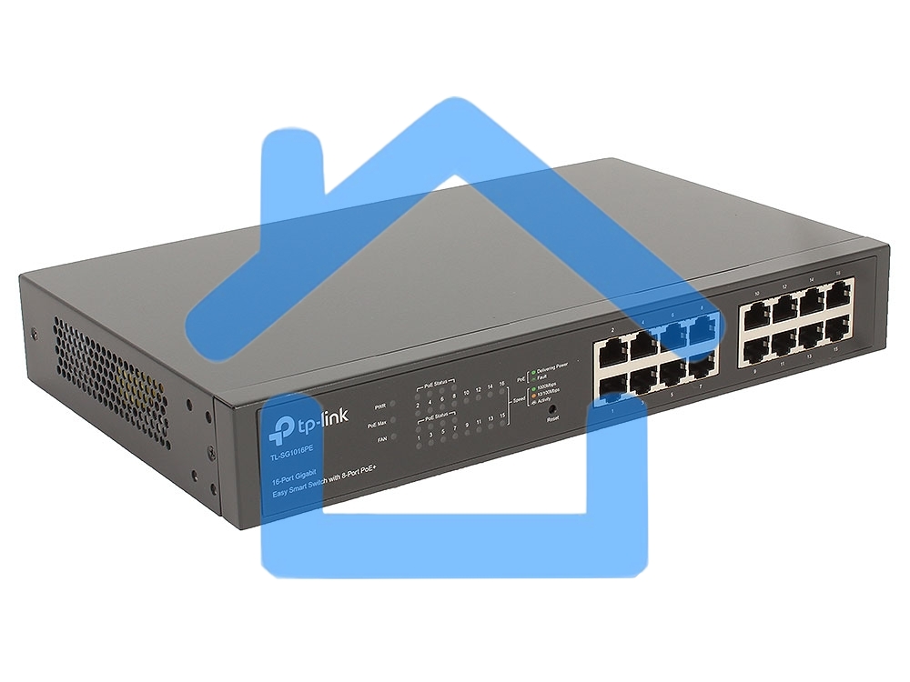 Коммутатор TP-Link SMB TL-SG1016PE Easy Smart гигабитный 16-портовый коммутатор с 8 портами PoE+