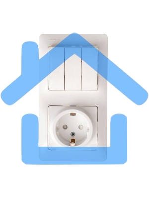 Блок комбинированный GLOSSA розетка + выкл. 3-кл. бел. SchE GSL000176