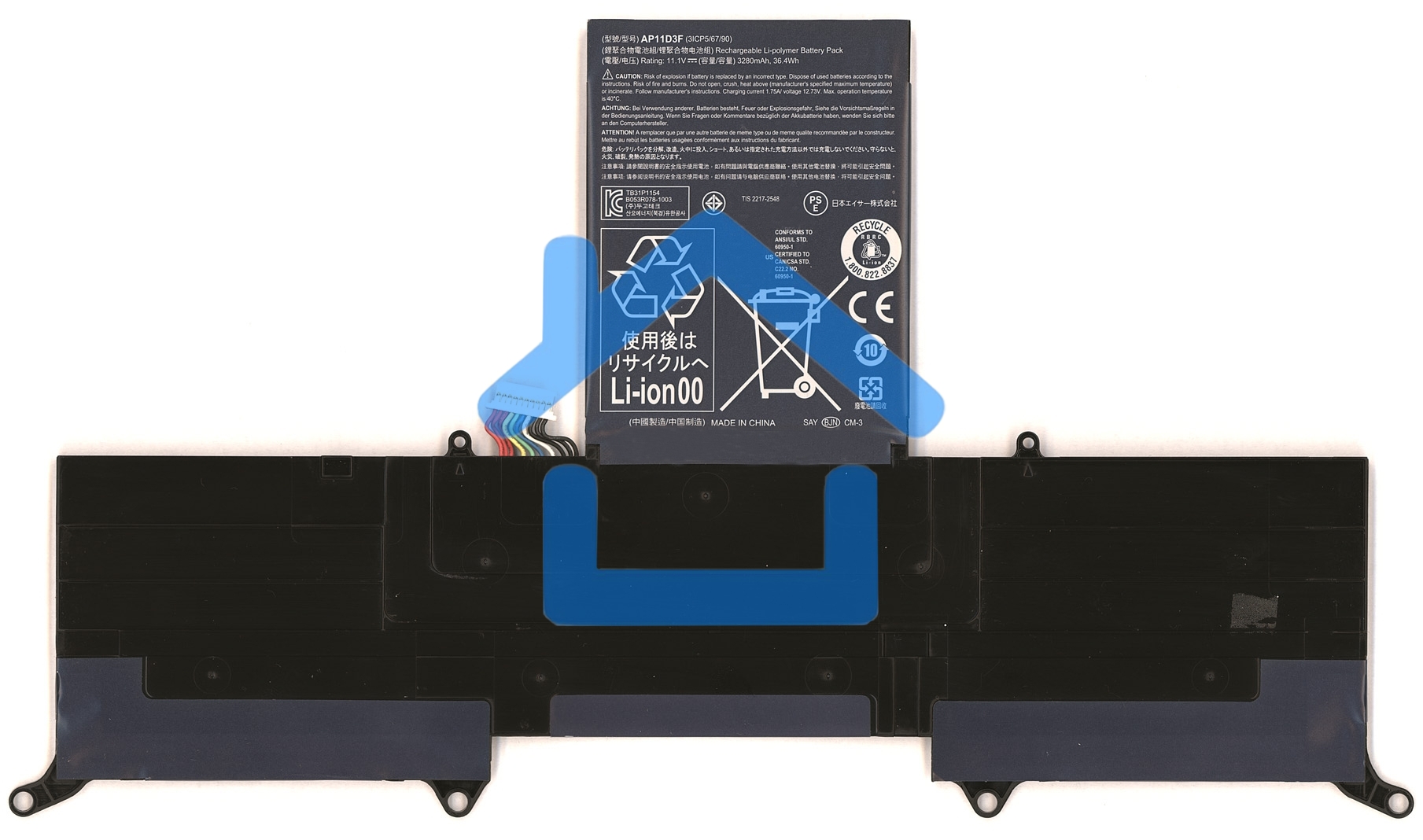 Аккумулятор для ноутбука Acer Aspire S3-951, 11.1V 3280mAh
