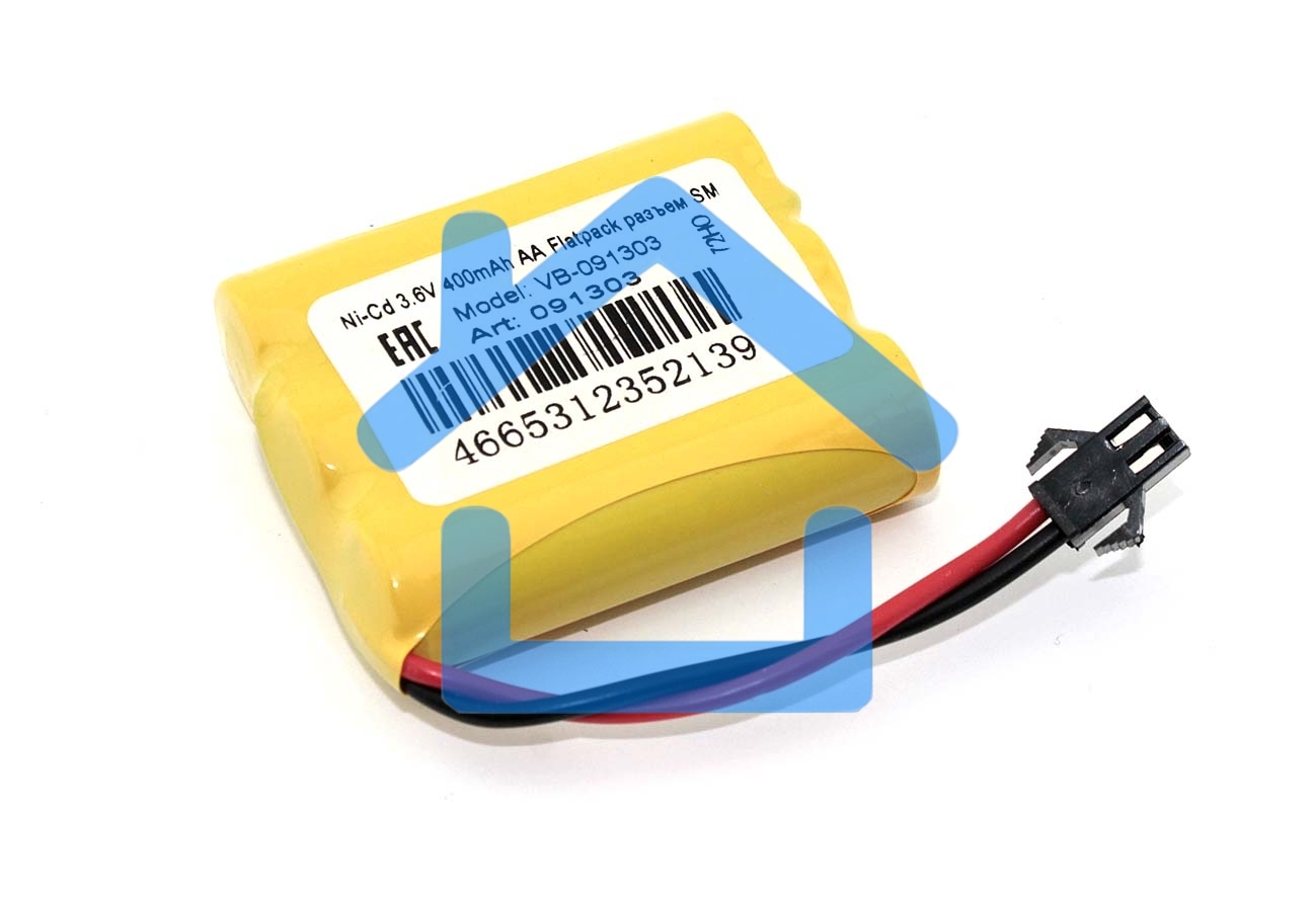 Аккумулятор Ni-Cd 3.6V 400mAh AA Flatpack разъем SM