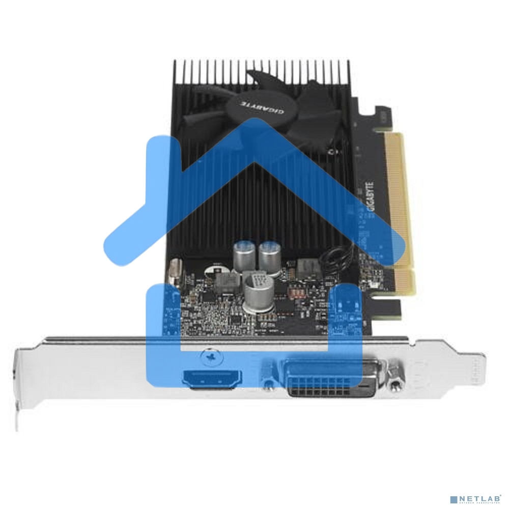 Видеокарта Gigabyte GV-N1030D4-2GL NVidia GeForce GT 1030, 2Gb DDR4/64-bit, PCI-Ex16 3.0, DVI-Dx1, HDMI2.0bx1, LP, 2-slot cooler, Retail