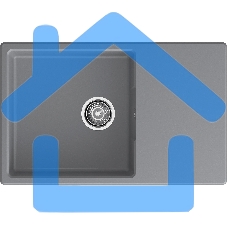 Мойка GranFest Urban 678L темно-серый, 1-чаша+крыло 780*490мм, монтаж: врезной, материал: кварц