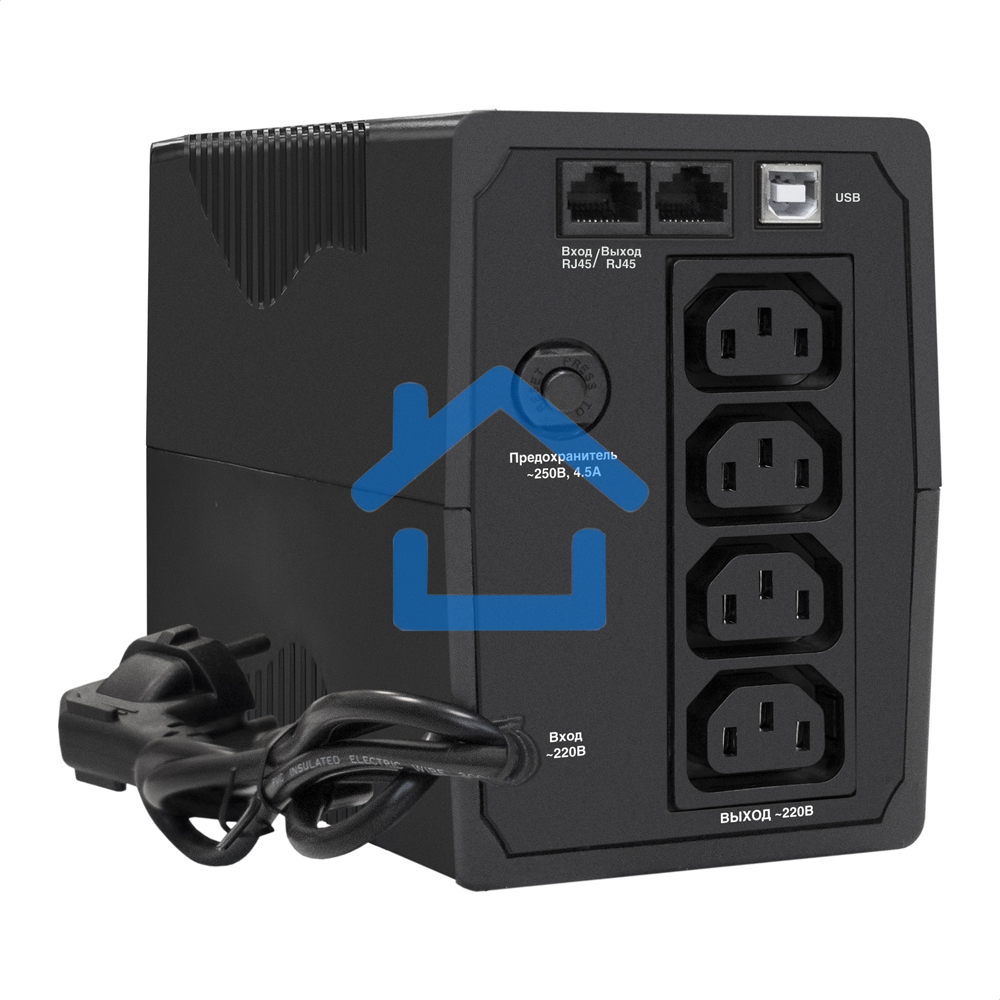 Источник бесперебойного питания ExeGate Power Back BNB-1000.LED.AVR.4C13.RJ.USB 1000VA/550W, LED, AVR, 4*C13, RJ45/11,USB, черный