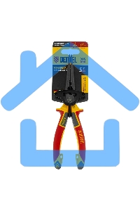 Длинногубцы прямые Denzel диэлектрические рукоятки до 1000 В, трехкомпонентные рукоятки, 205 мм