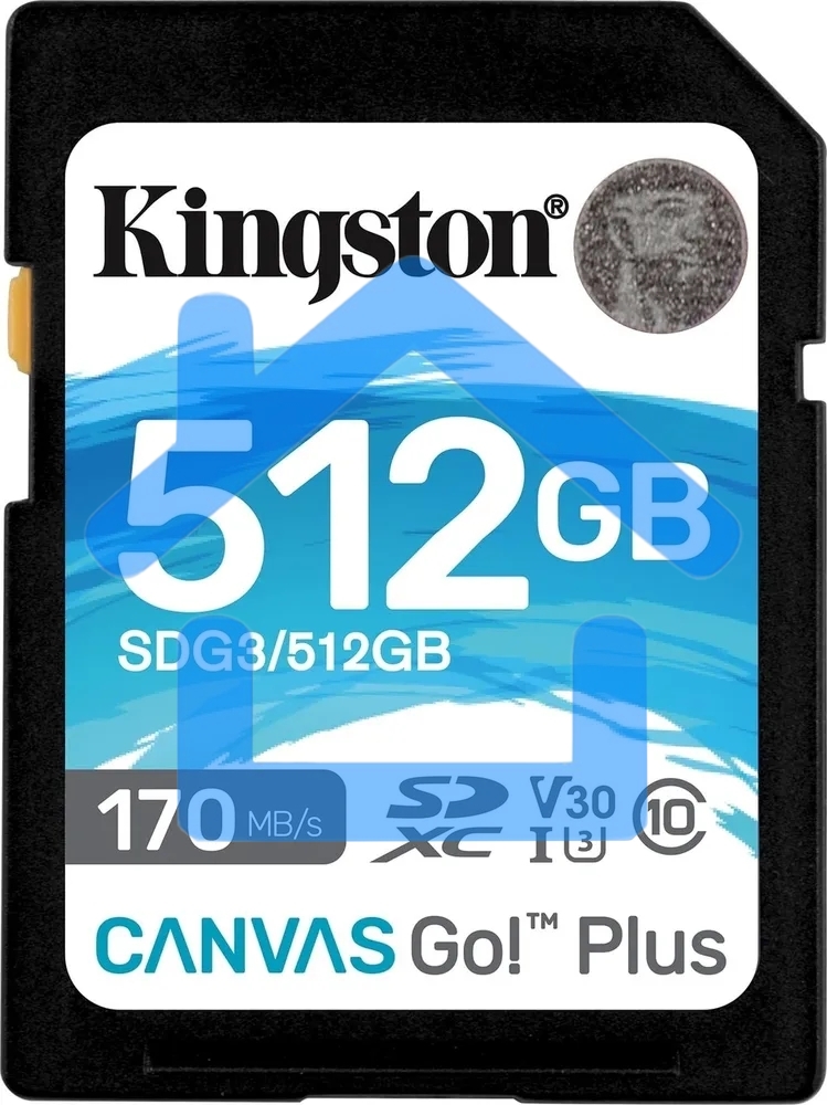 Флеш карта SD 512Gb Kingston SDXC Class 10 UHS-I U3 V30 Canvas Go Plus 170MB/s