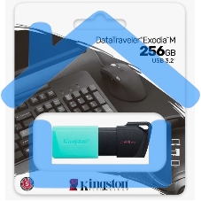 Флешка USB Kingston 256 Gb DataTraveler DTXM DTXM/256 Gb USB 3.2 черный/зеленый