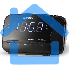 Радиочасы Vitek VT-6611(BK) FM 87,5-108,0 МГц, AM 522-1620 KГц.Размер дисплея	0,9 дюйм.