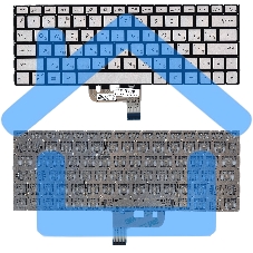 Клавиатура для ноутбука Asus UX333F серебристая с подсветкой