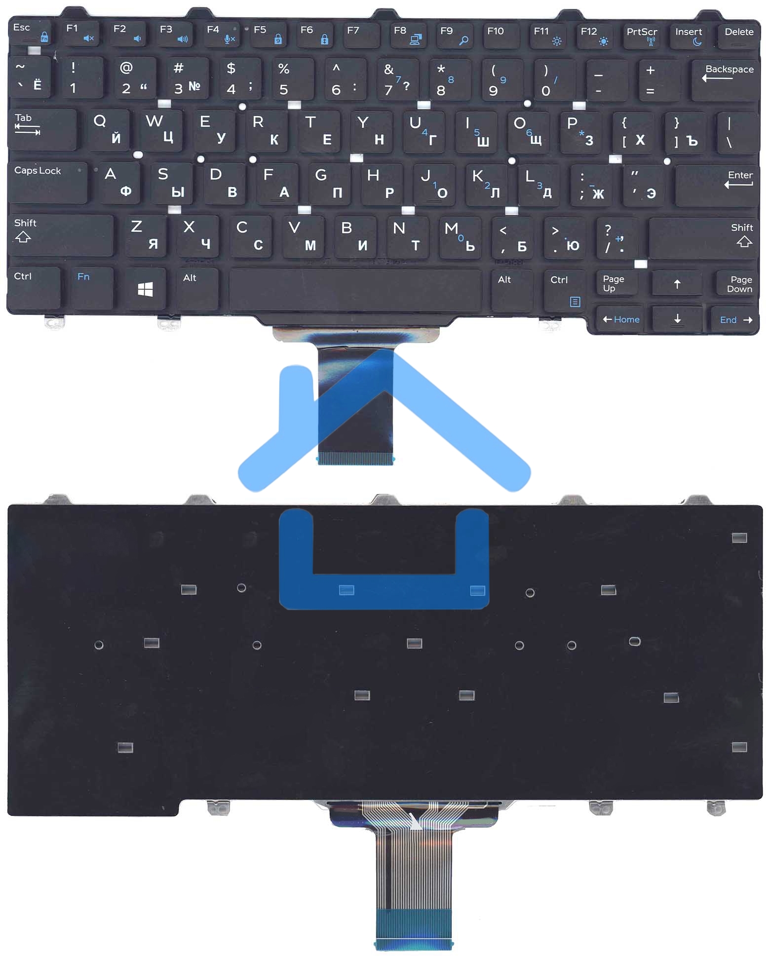 Клавиатура для ноутбука Dell E5250 E7250 черная без подсветки