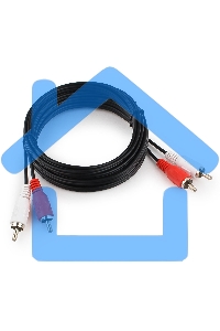 Кабель аудио Cablexpert CCA-2R2R-3M-N, 2xRCA/2xRCA, 3м, черный, пакет
