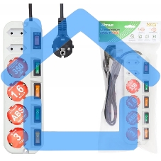 Сетевой фильтр Most ARG 3м (6 розеток) белый (пакет ПЭ)