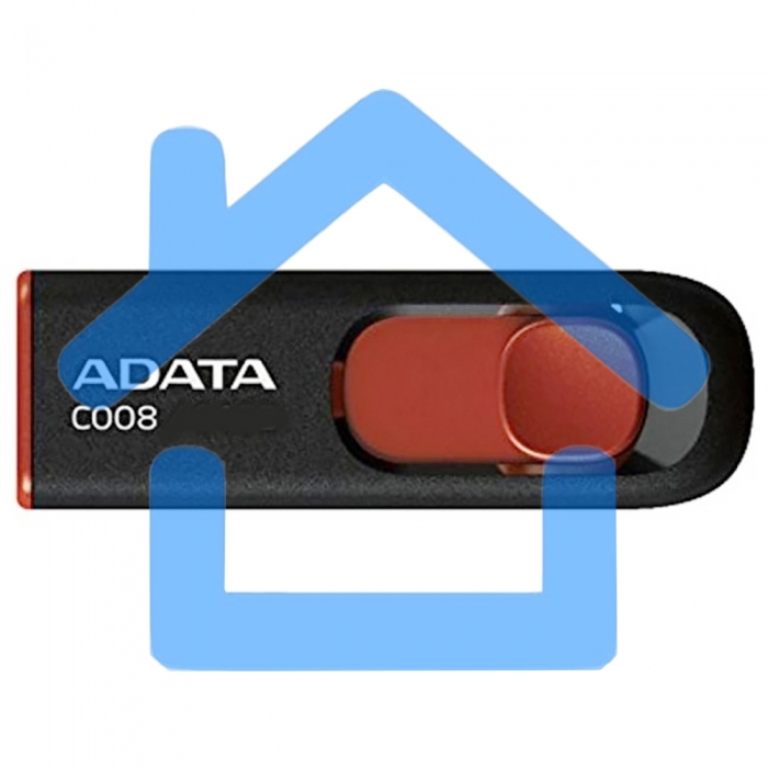 Флешка USB ADATA Classic C008 (AC008-16G-RKD), 16Gb, USB 2.0, R/W 30/6, черный / красный