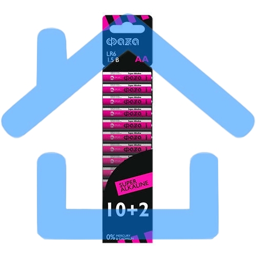 Элемент питания алкалиновый LR6 Super Alkaline SBL-10+2 (уп.12шт) ФАZА 2854582, 1.5 В