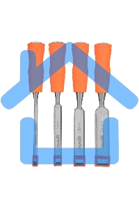 Набор стамесок 4 шт, 6-12-18-24 мм, плоские, пластиковые ударные рукоятки Sparta