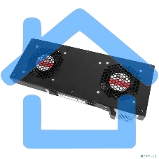 Модуль вентиляторный ЦМО, 2 вентилятора с терморегулятором, черный R-FAN-2T-9005