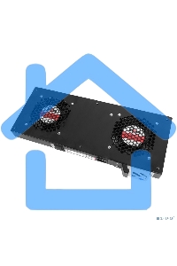 Модуль вентиляторный ЦМО, 2 вентилятора с терморегулятором, черный R-FAN-2T-9005